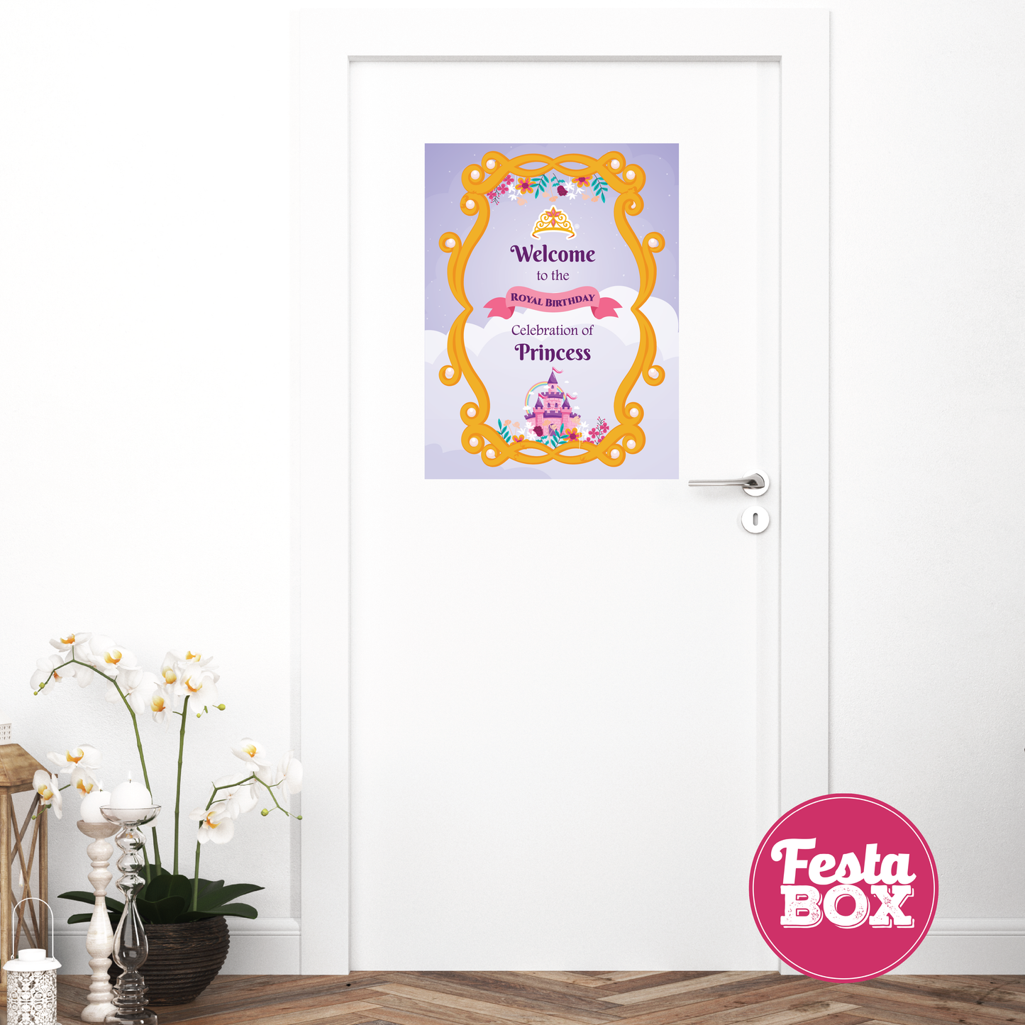 Welcome Sign for Birthday Party Decoration - Princess Theme - Option 1