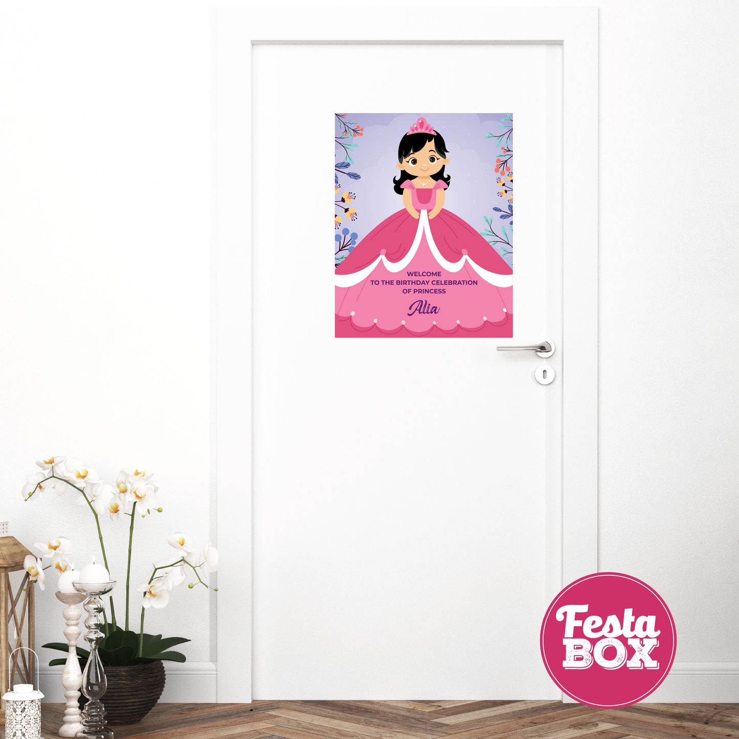 Welcome Sign for Birthday Party Decoration - Princess Theme - Option 2