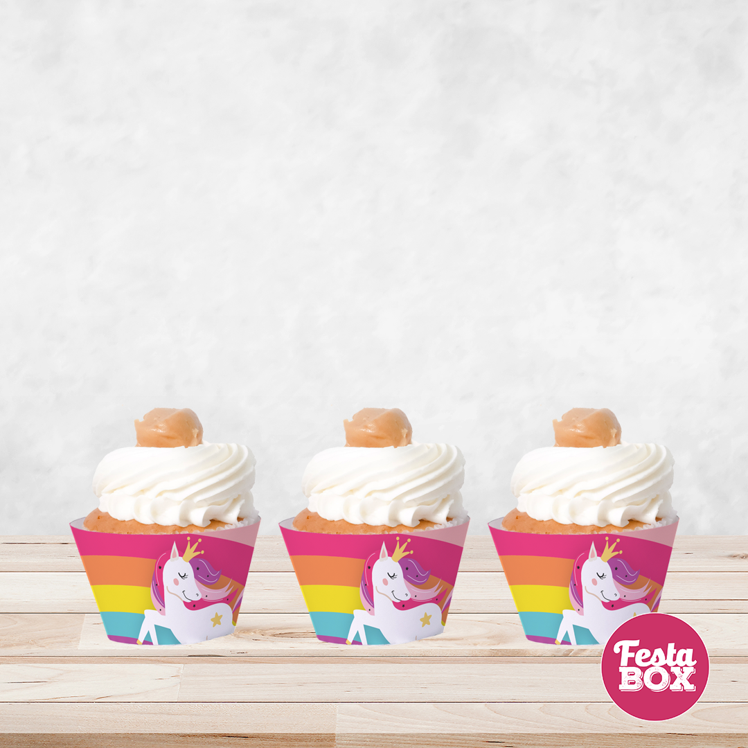 Cupcake Wrappers for Birthday Party Decoration - Unicorn Theme (Set of 6) - Assorted