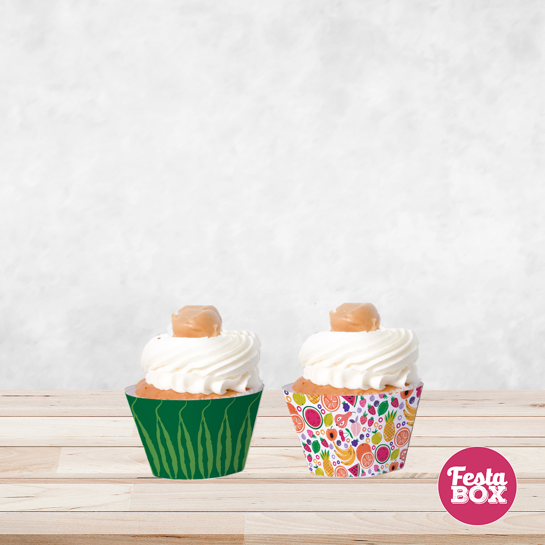 Cupcake Wrappers for Birthday Party Decoration - Fruit Theme (Set of 6) - Assorted