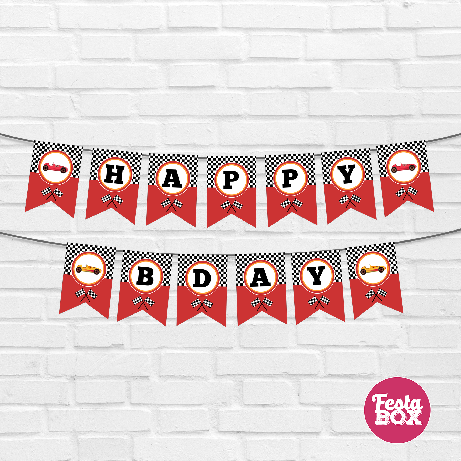 Background Banner for Birthday Party Decoration – Race Car Theme