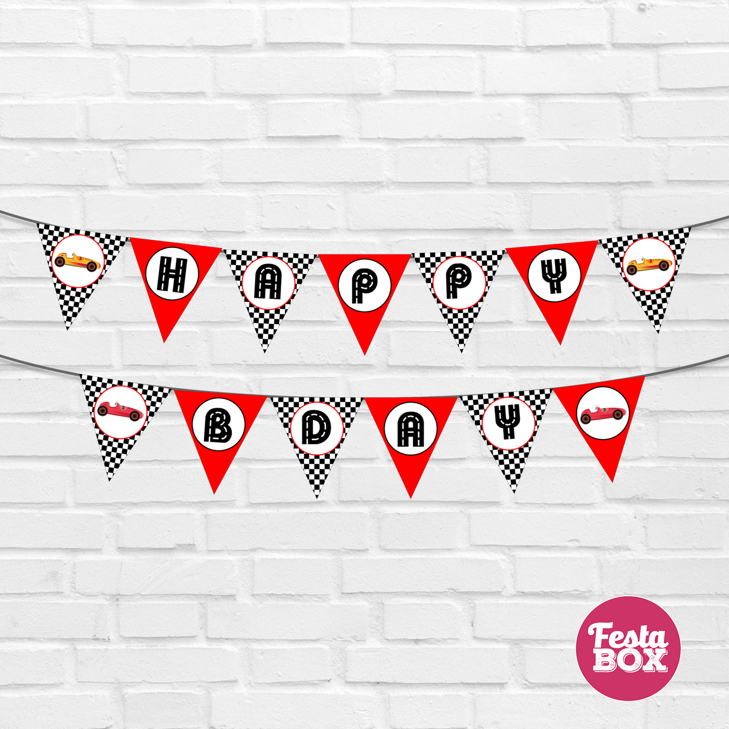 Background Banner for Birthday Party Decoration – Race Car Theme