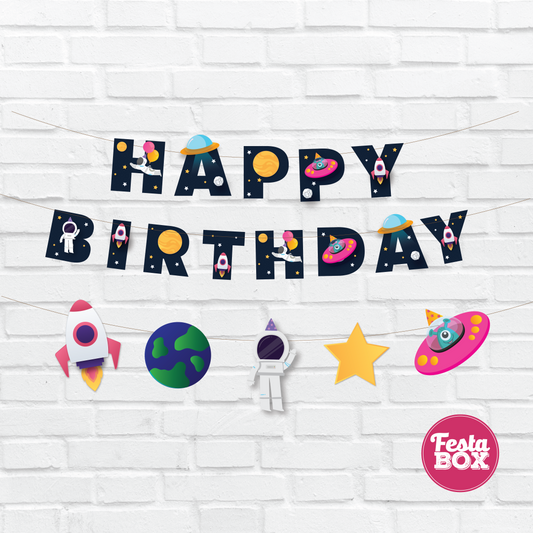 Background Banner for Birthday Party Decoration - Space Theme
