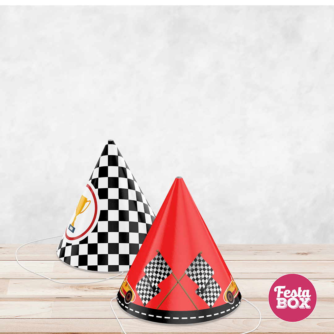 Birthday Celebration Caps - Race Car Theme (Set of 6) - Assorted