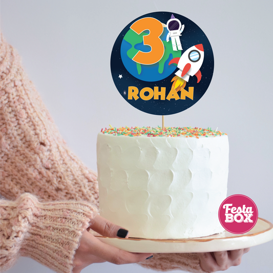 Cake Topper under the Space Theme by Festabox for Birthday Party Decorations