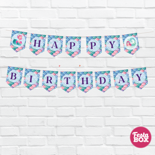 Background Banner for Birthday Party Decoration - Mermaid Theme by Festabox