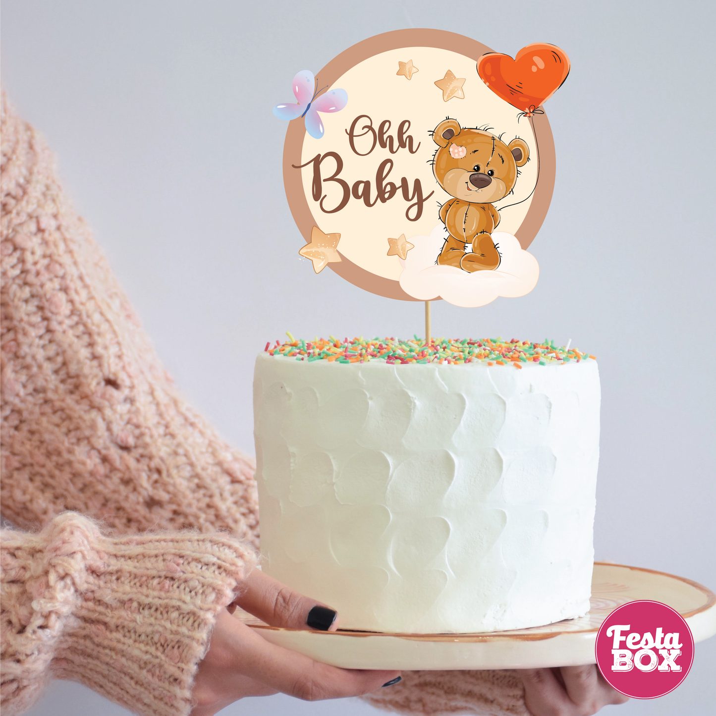 Cake Topper under the Teddy Bear Collection by Festabox for Baby Shower