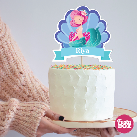 Cake Topper for Birthday Party - Mermaid Theme by Festabox