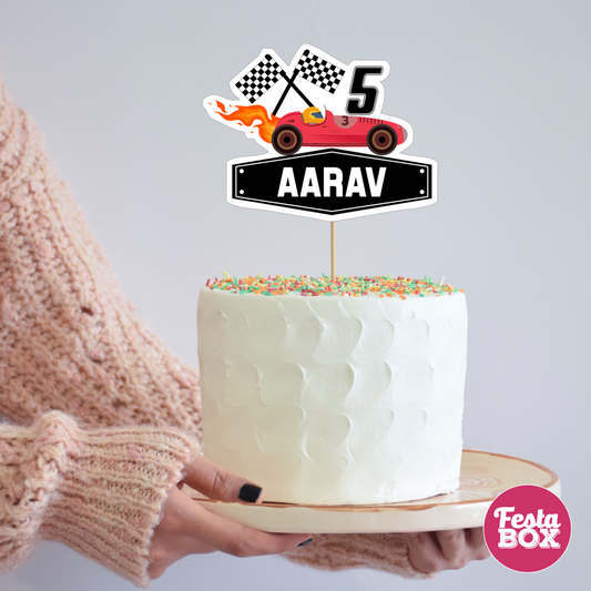 Cake Topper for Birthday Party Decoration - Race Car Theme