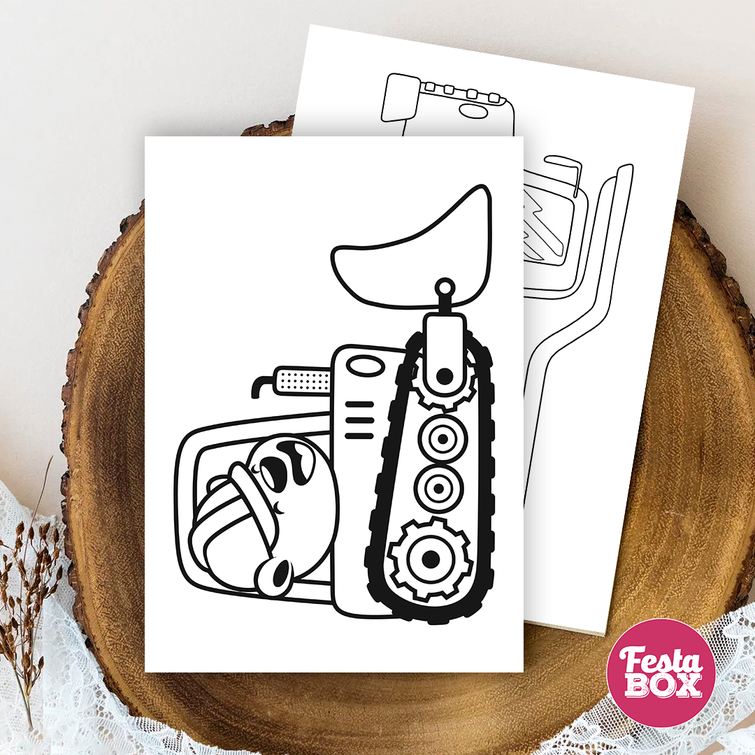 Birthday Game - Colouring Sheet (2 per set) - Construction Theme by Festabox (Set of 6)
