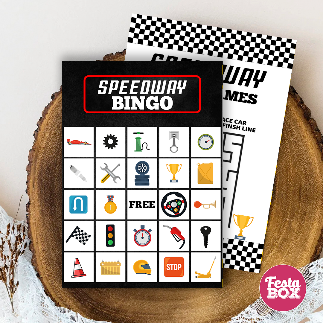Birthday Game - Bingo - Race Car Theme (Set of 6)