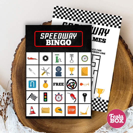 Birthday Game - Bingo - Race Car Theme (Set of 6)