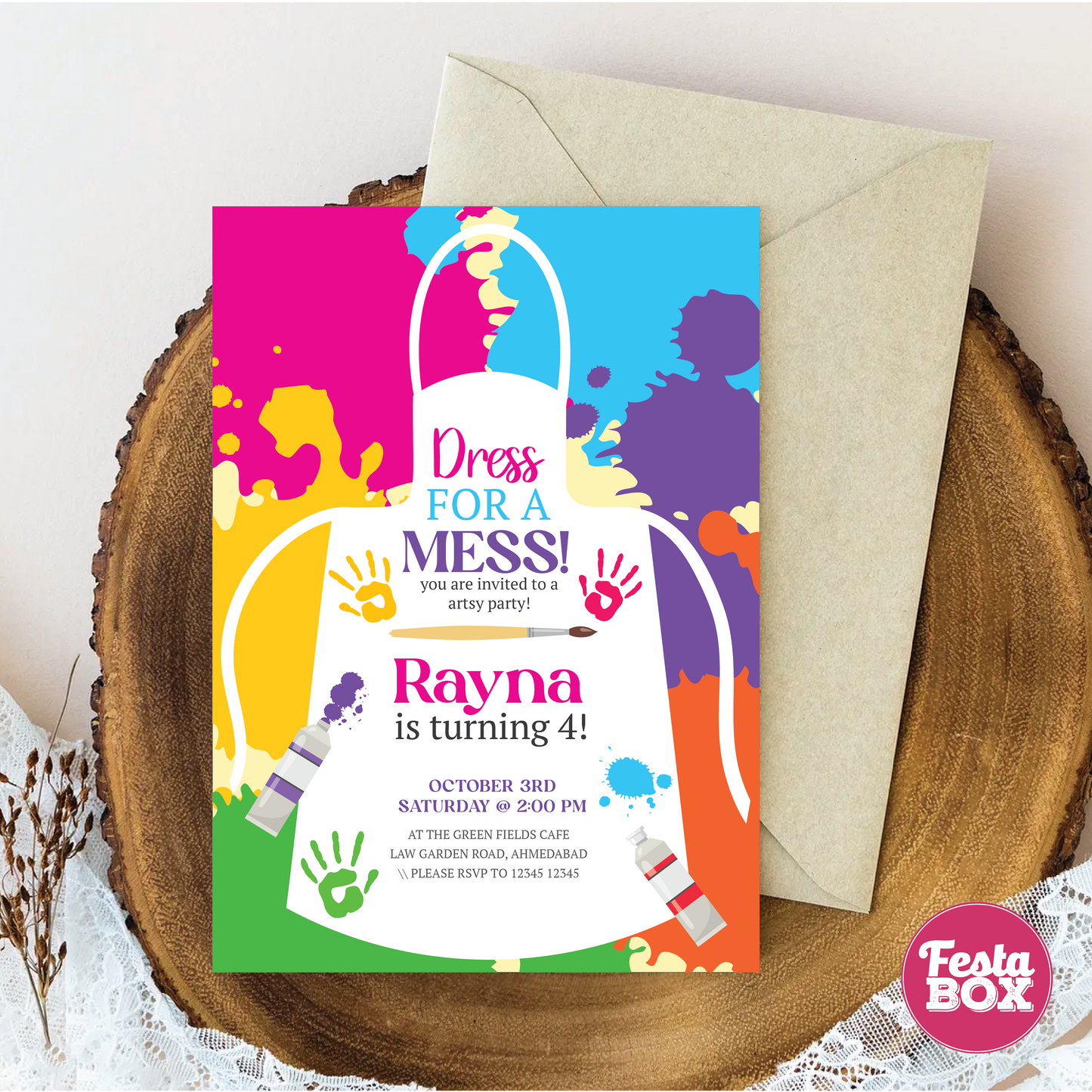 Baby Shower Invitation - Arts Theme by Festabox (Set of 6)