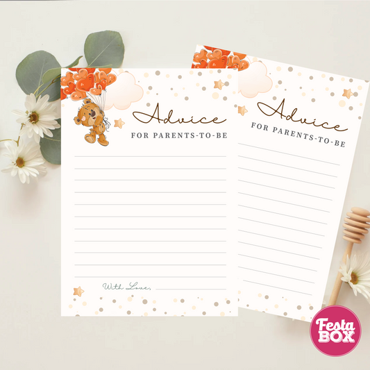 Advice for Parents-To-Be card under the Teddy Bear Collection by Festabox for Baby Shower