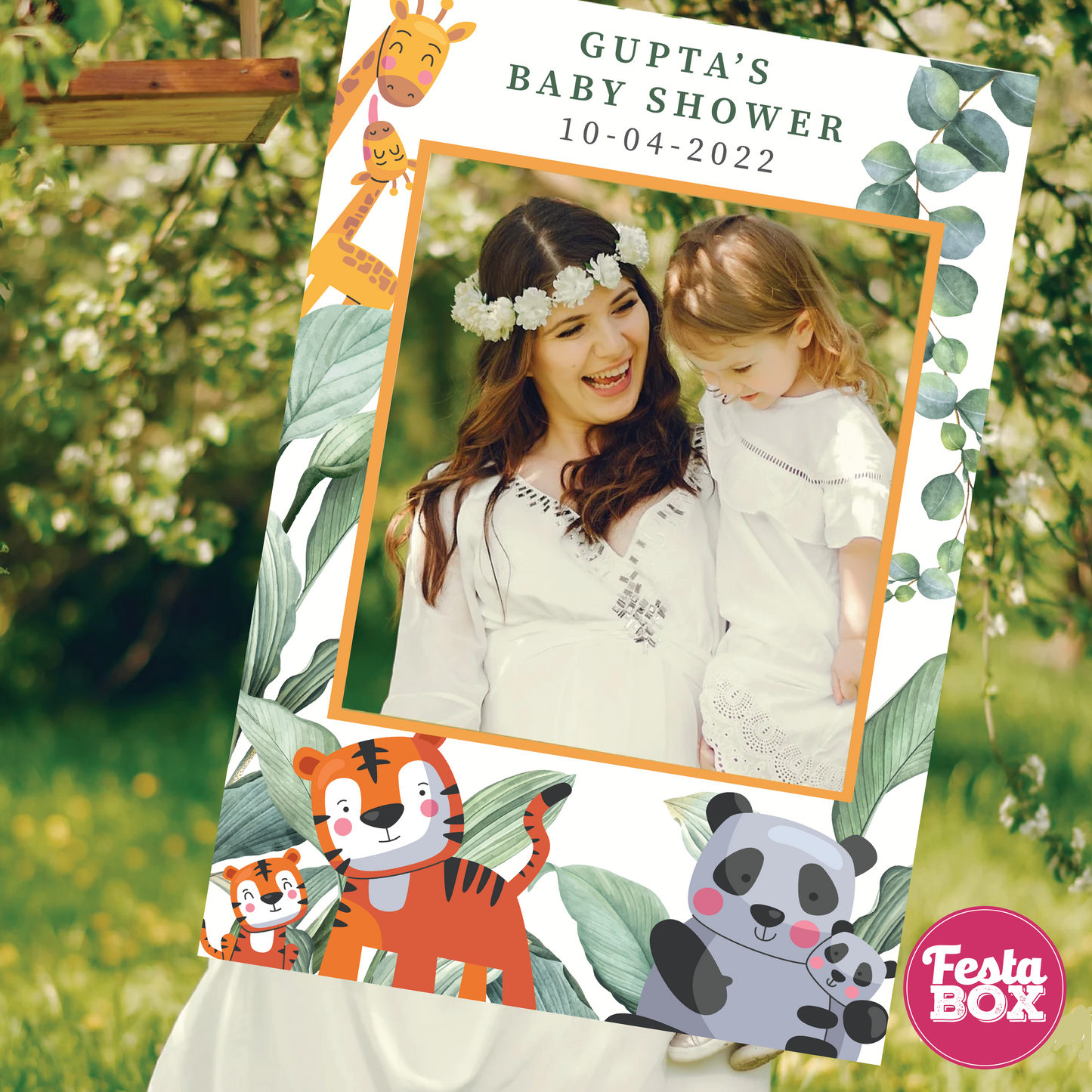 Photobooth Frame under the Jungle Safari theme by Festabox for Baby Shower
