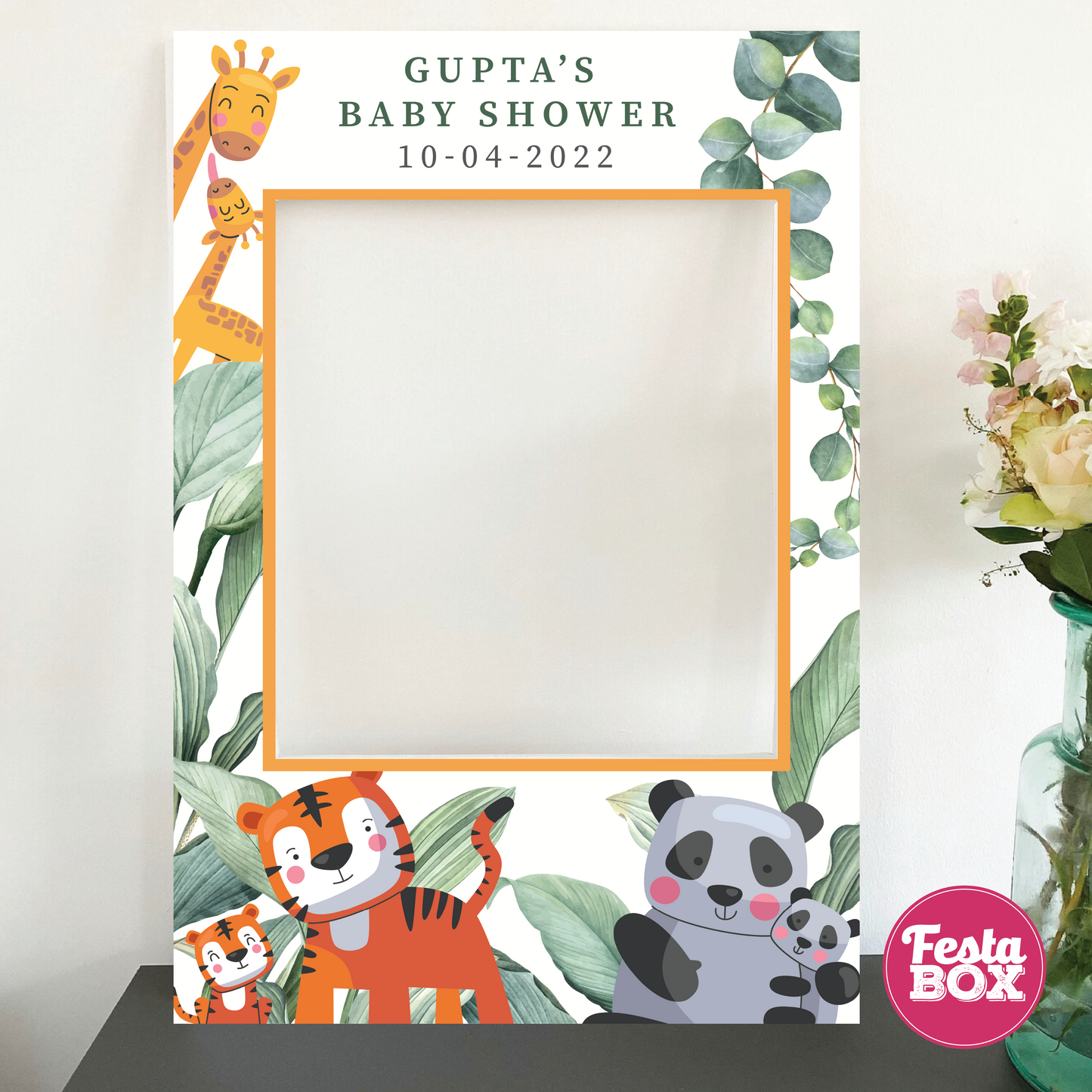 Photobooth Frame under the Jungle Safari theme by Festabox for Baby Shower