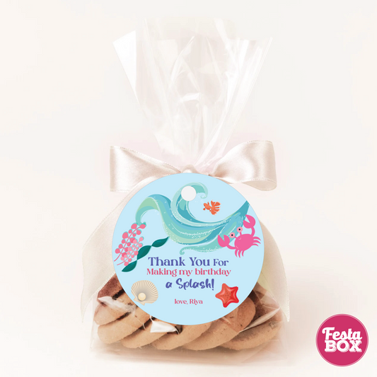 Gift Tags for Birthday Party - Mermaid Theme by Festabox (Set of 6)