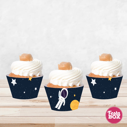 Cupcake Wrappers for Birthday Party Decoration - Space Theme (Set of 6) - Assorted