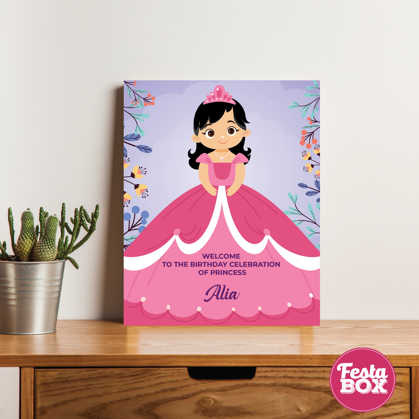 Welcome Sign for Birthday Party Decoration - Princess Theme - Option 2