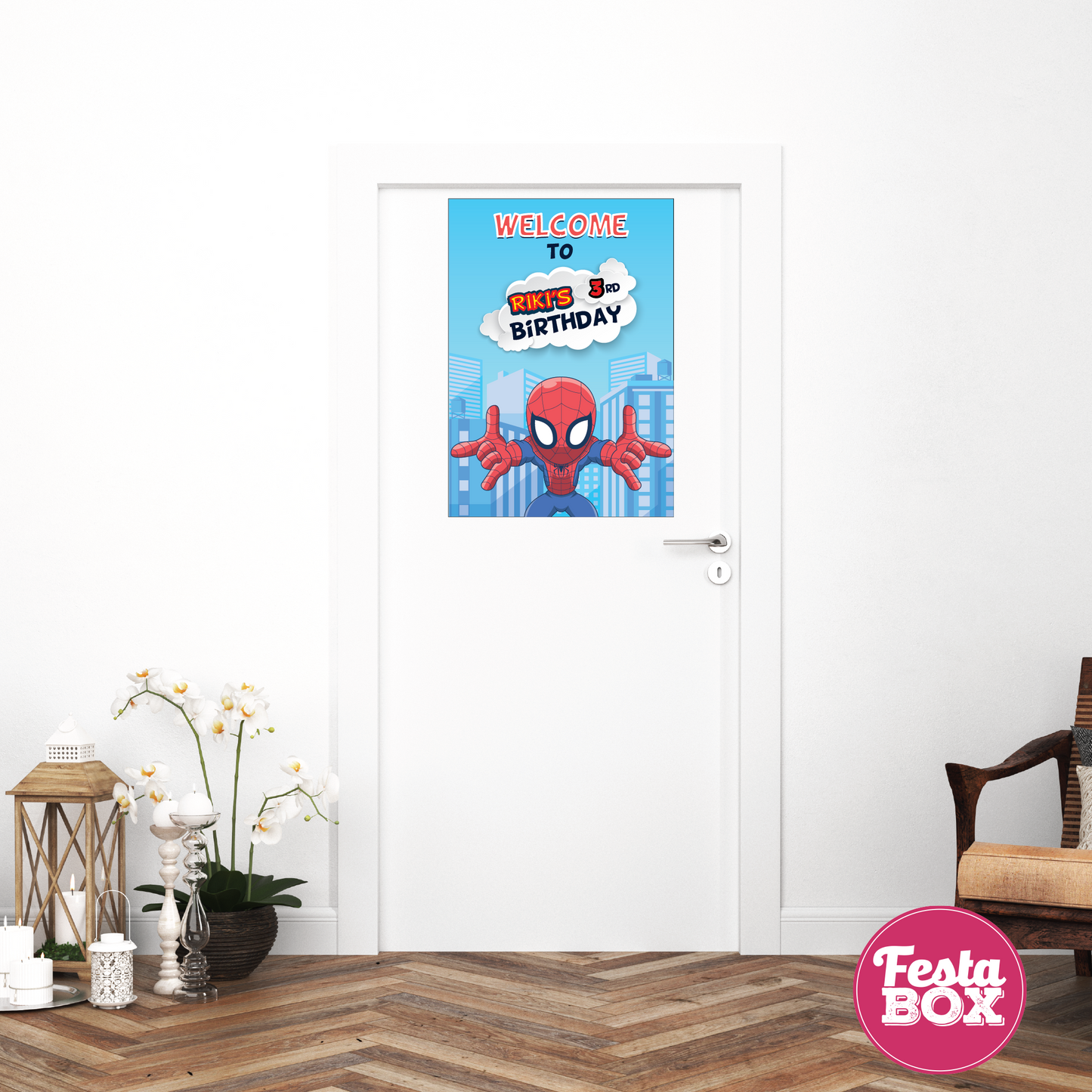 Welcome Sign for Birthday Party Decoration - Spiderman Theme