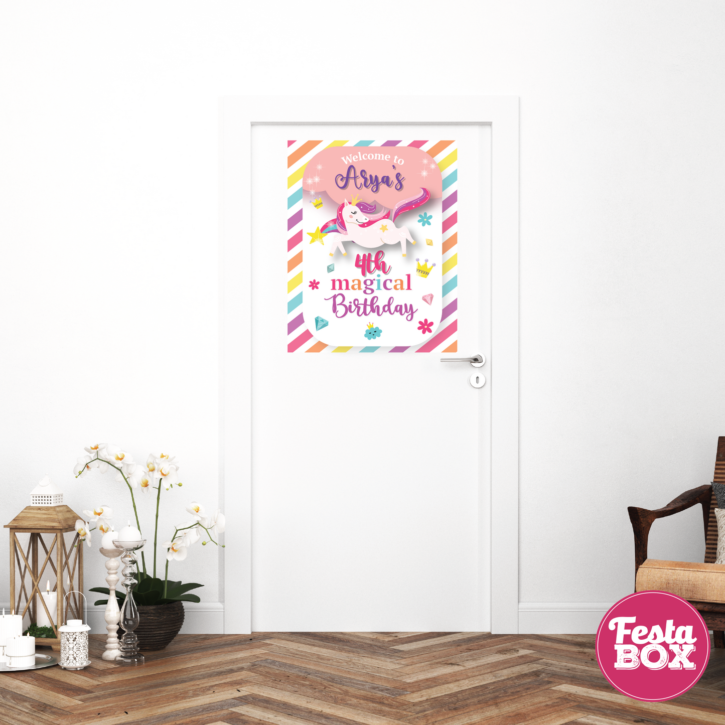 Welcome Sign for Birthday Party Decoration - Unicorn Theme