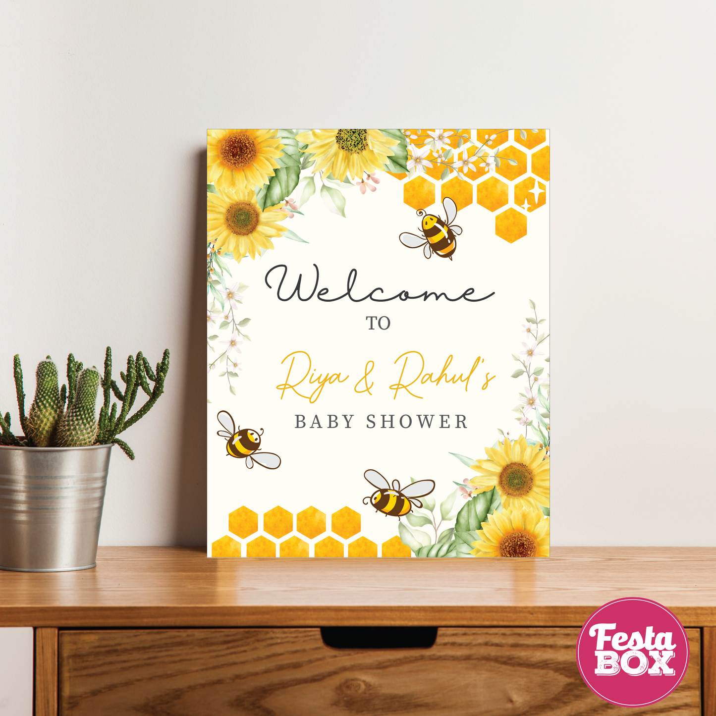 Welcome Sign for Baby Shower – Honeybee Collection by Festabox