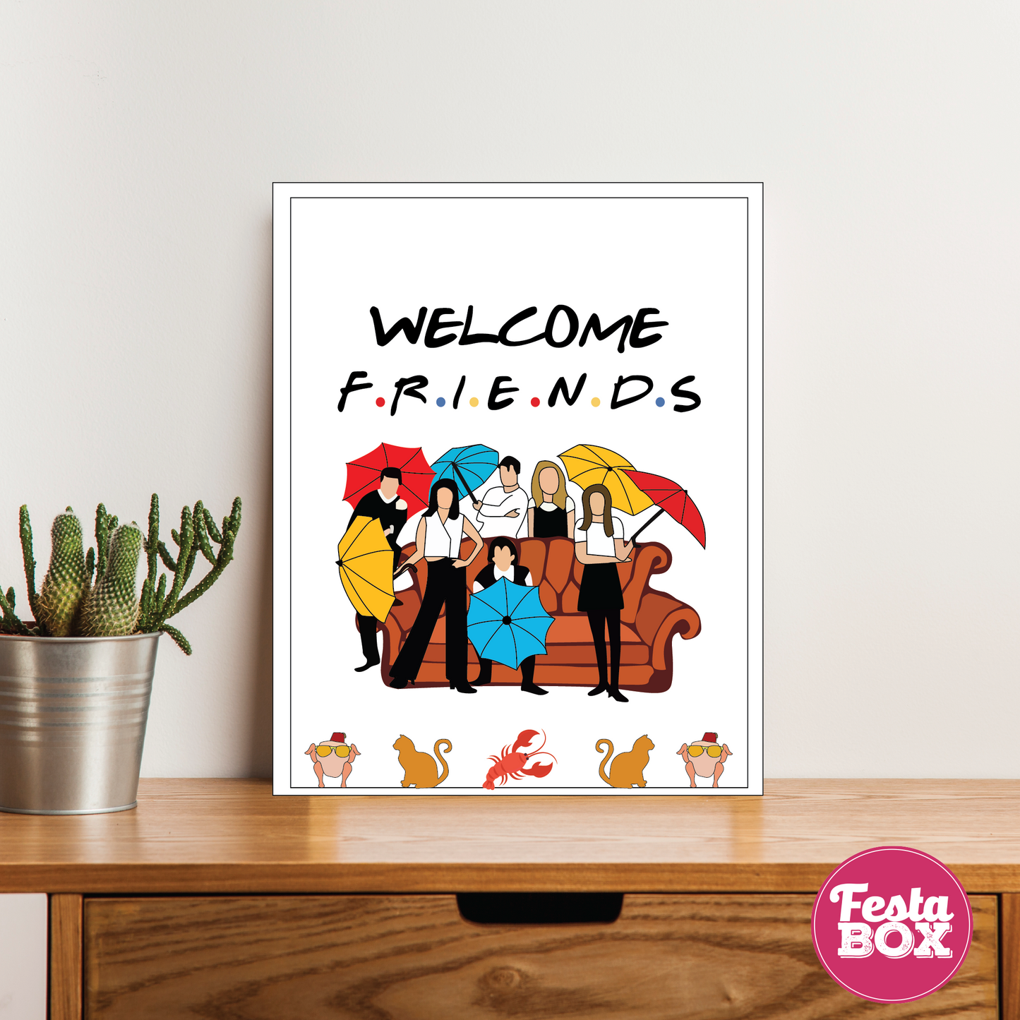 Welcome Sign for Birthday Party Decoration - Friends theme