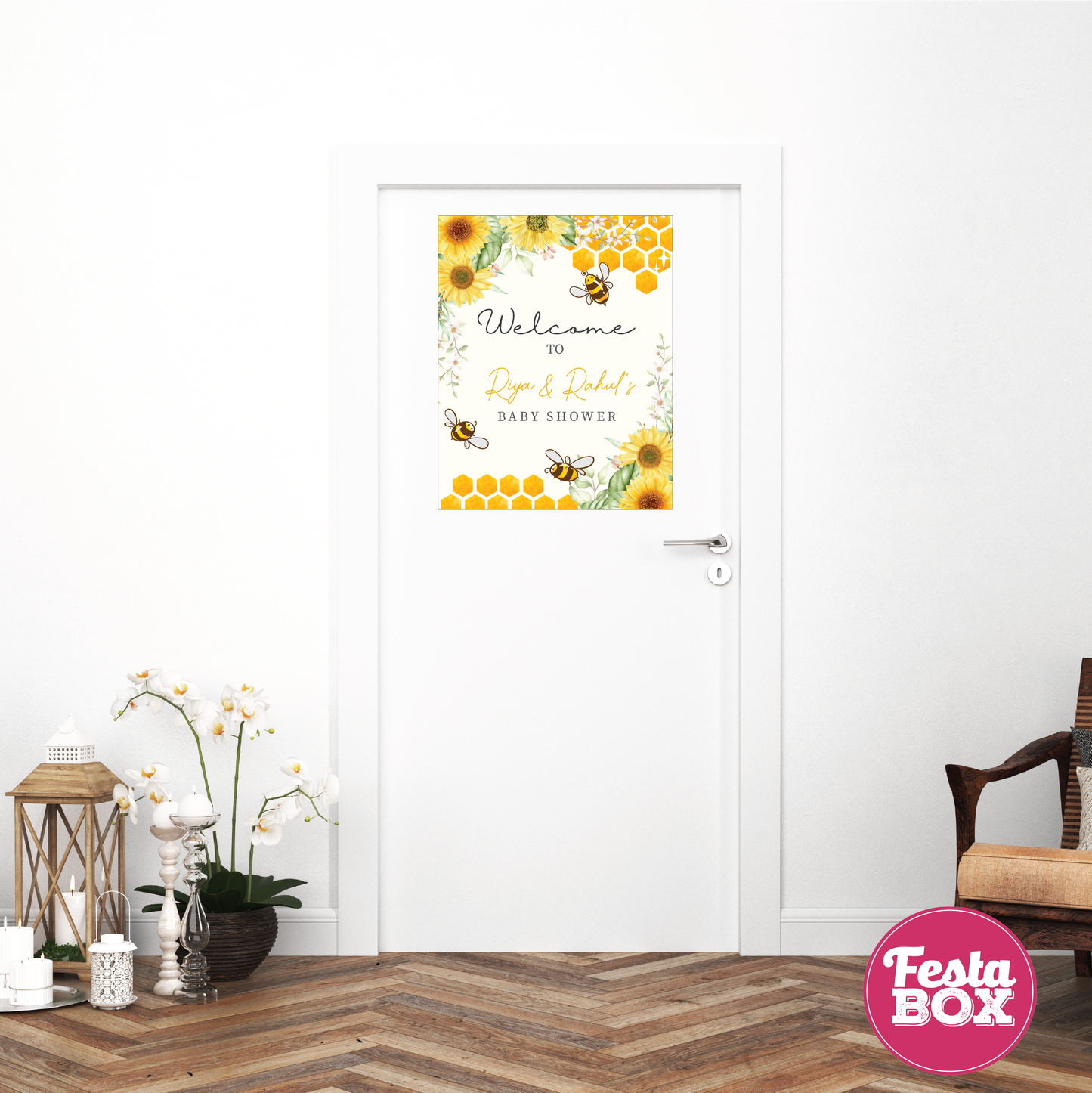 Welcome Sign for Baby Shower – Honeybee Collection by Festabox