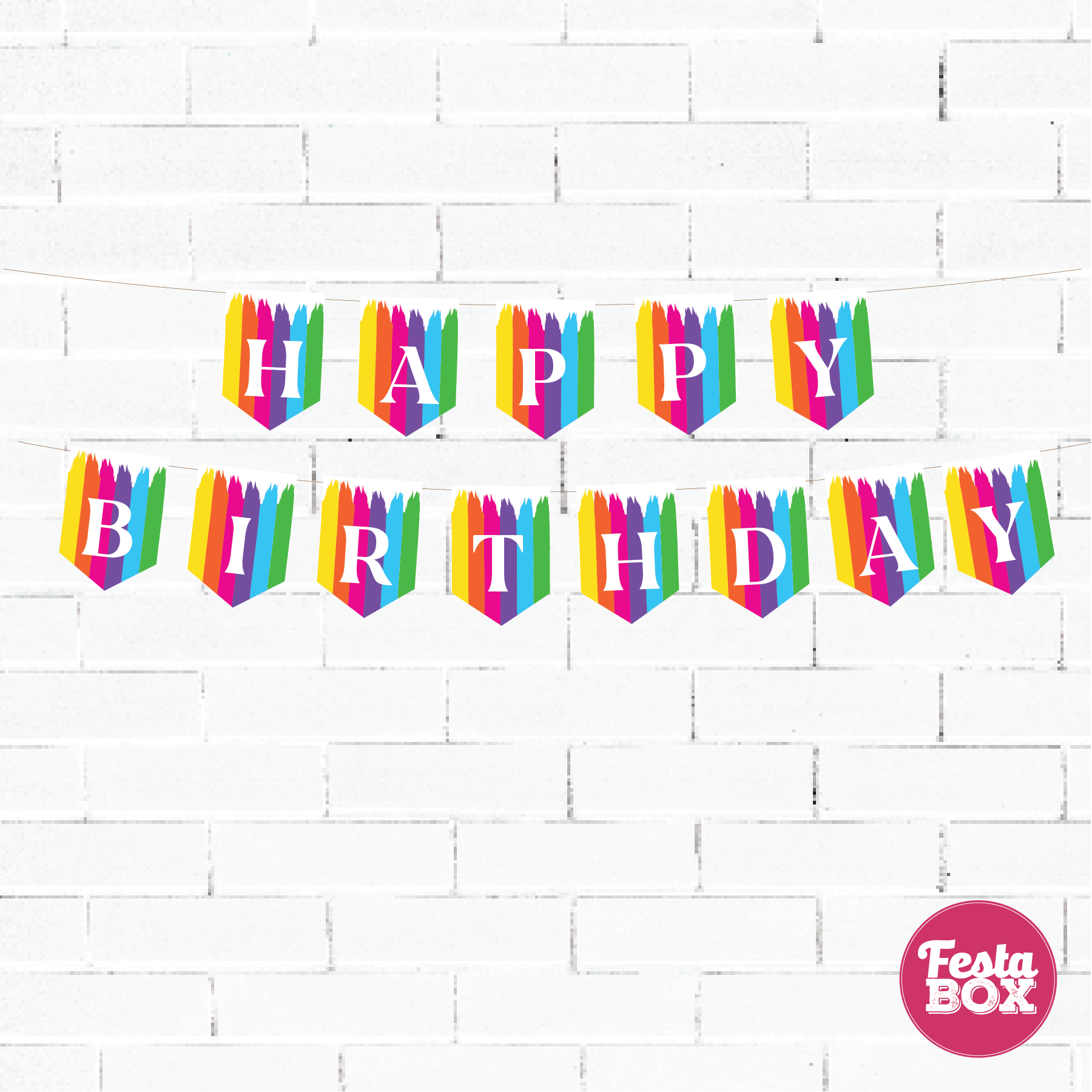 Happy Birthday Banner for Birthday Party Decoration - Art Theme Option 1