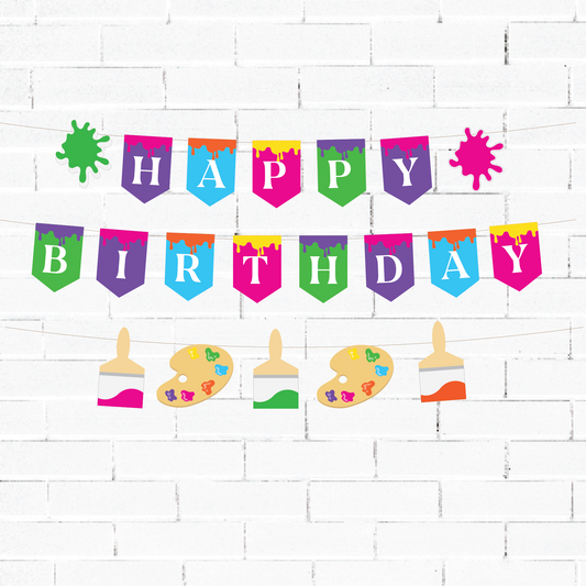 Birthday Banner for Birthday Party Decoration - Art Theme Option 2