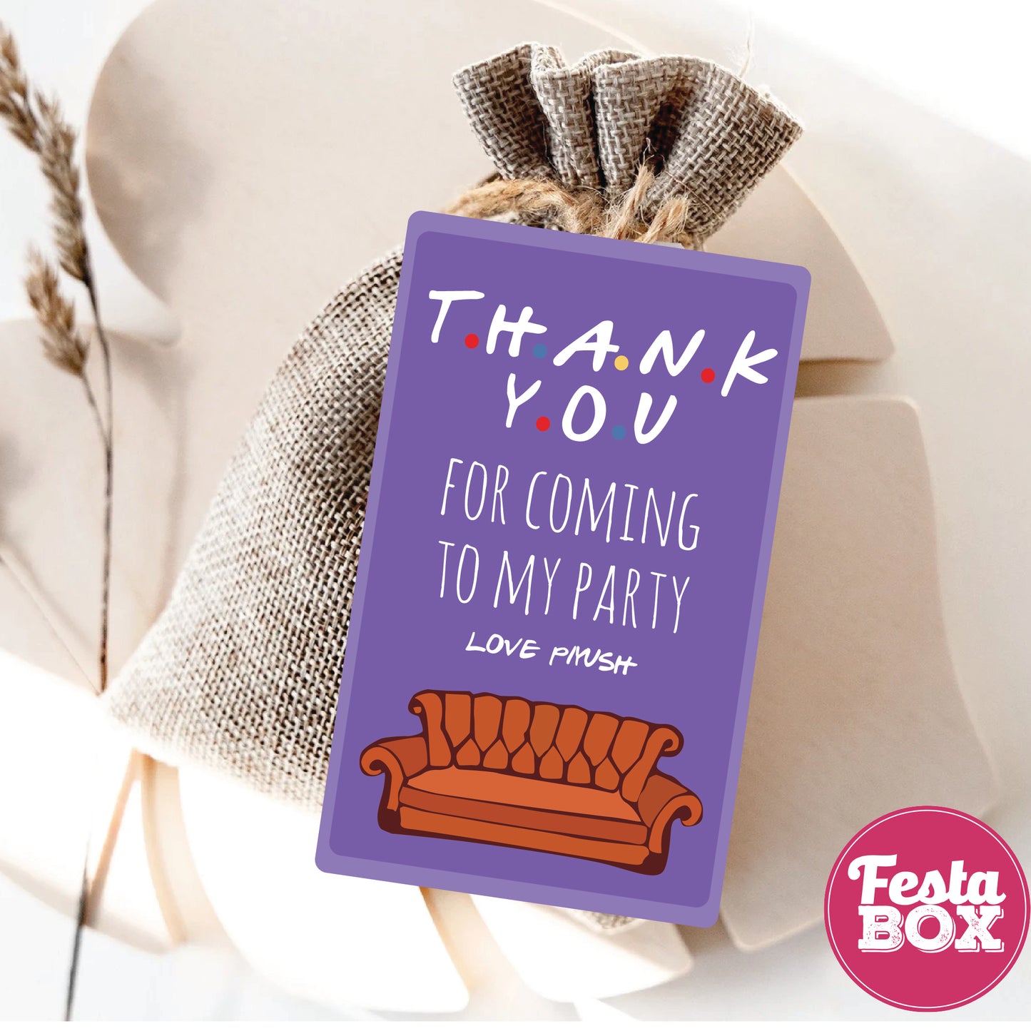 Gift Tags for Birthday Party Decoration - Friends Theme (Set of 6) - Option 2