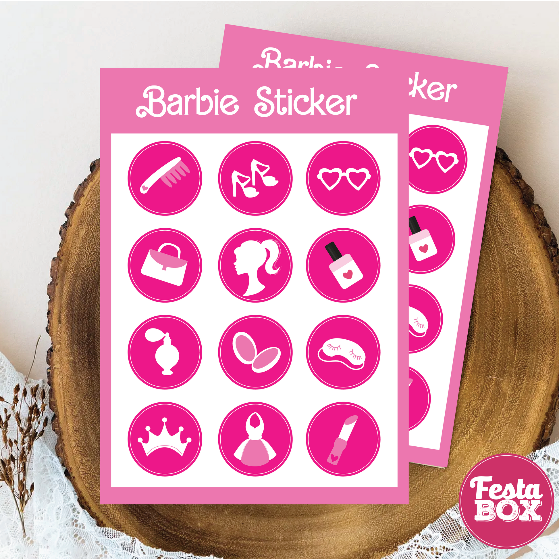 Birthday Game - Sticker Sheets - Barbie Theme (Set of 6)