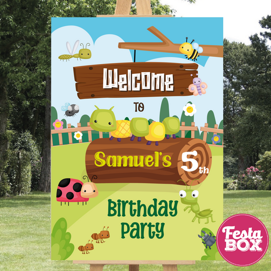 Welcome Sign for Birthday Party Decoration - Bugs  theme