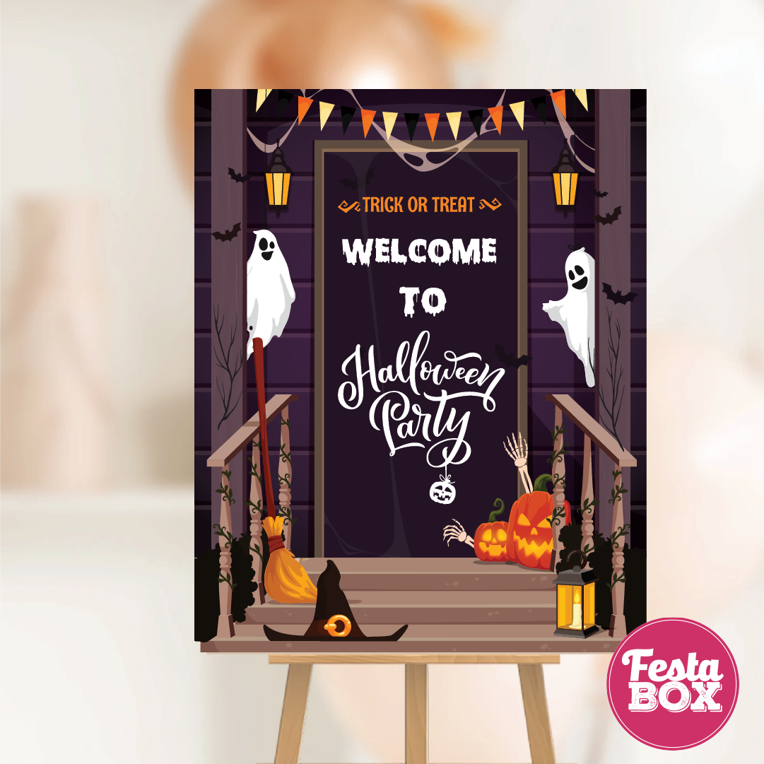 Welcome Sign for Halloween Party - Halloween Theme by Festabox