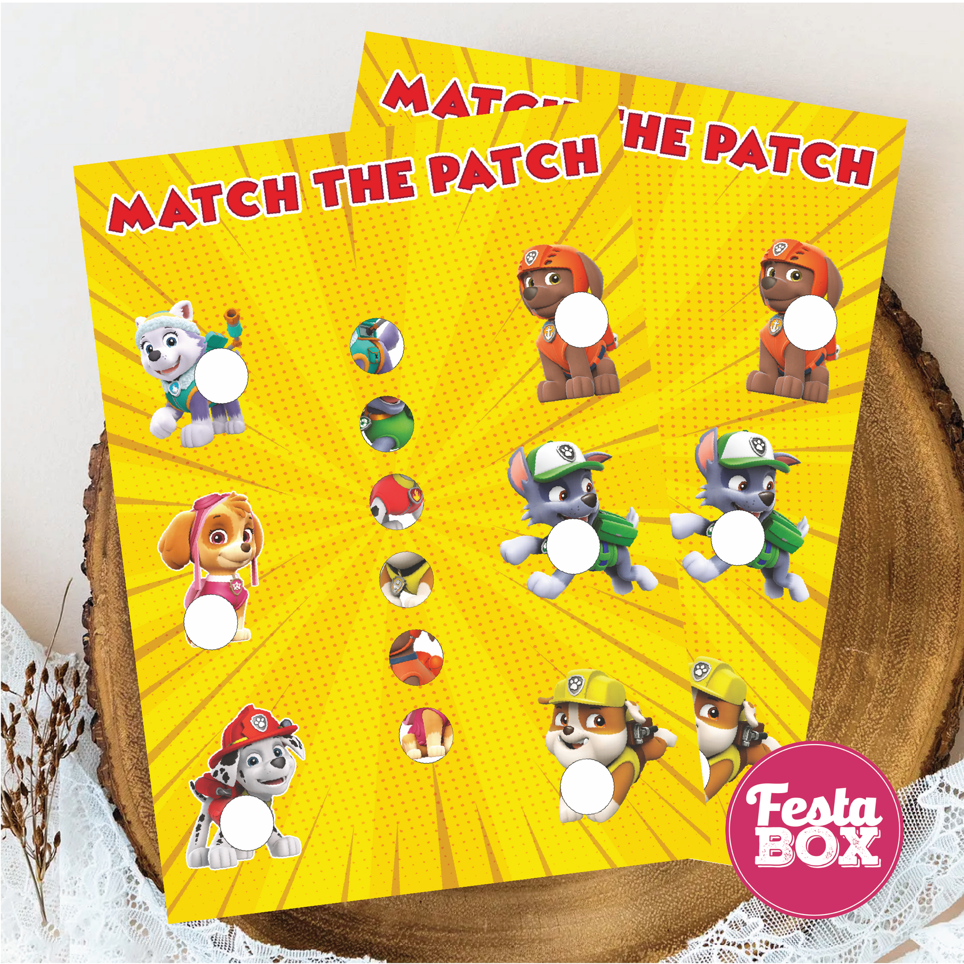 Birthday Game - Match the catch - Paw Patrol Theme (Set of 6) (Copy)