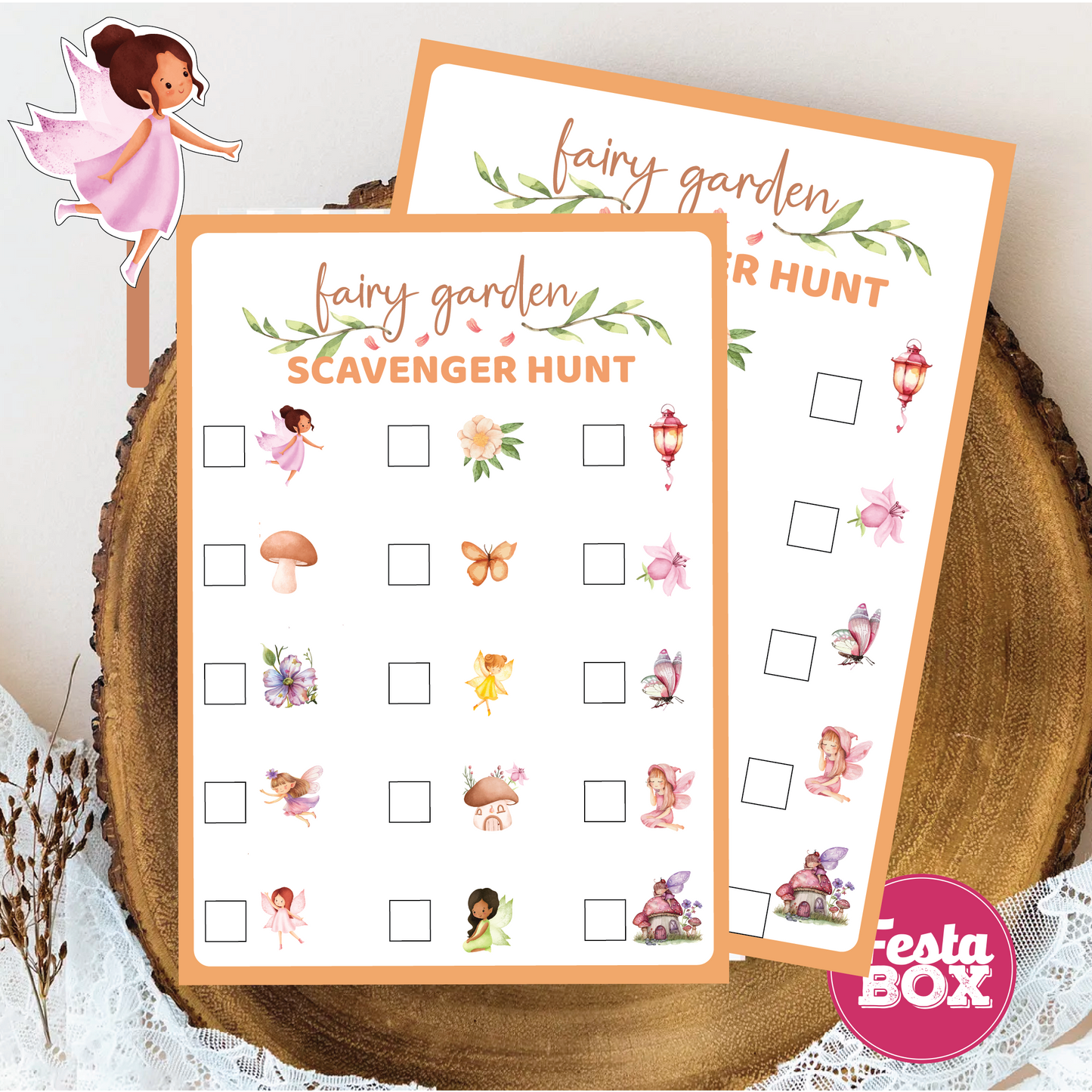 Birthday Game - Scavenger Hunt - Fairy Theme (Set of 6)