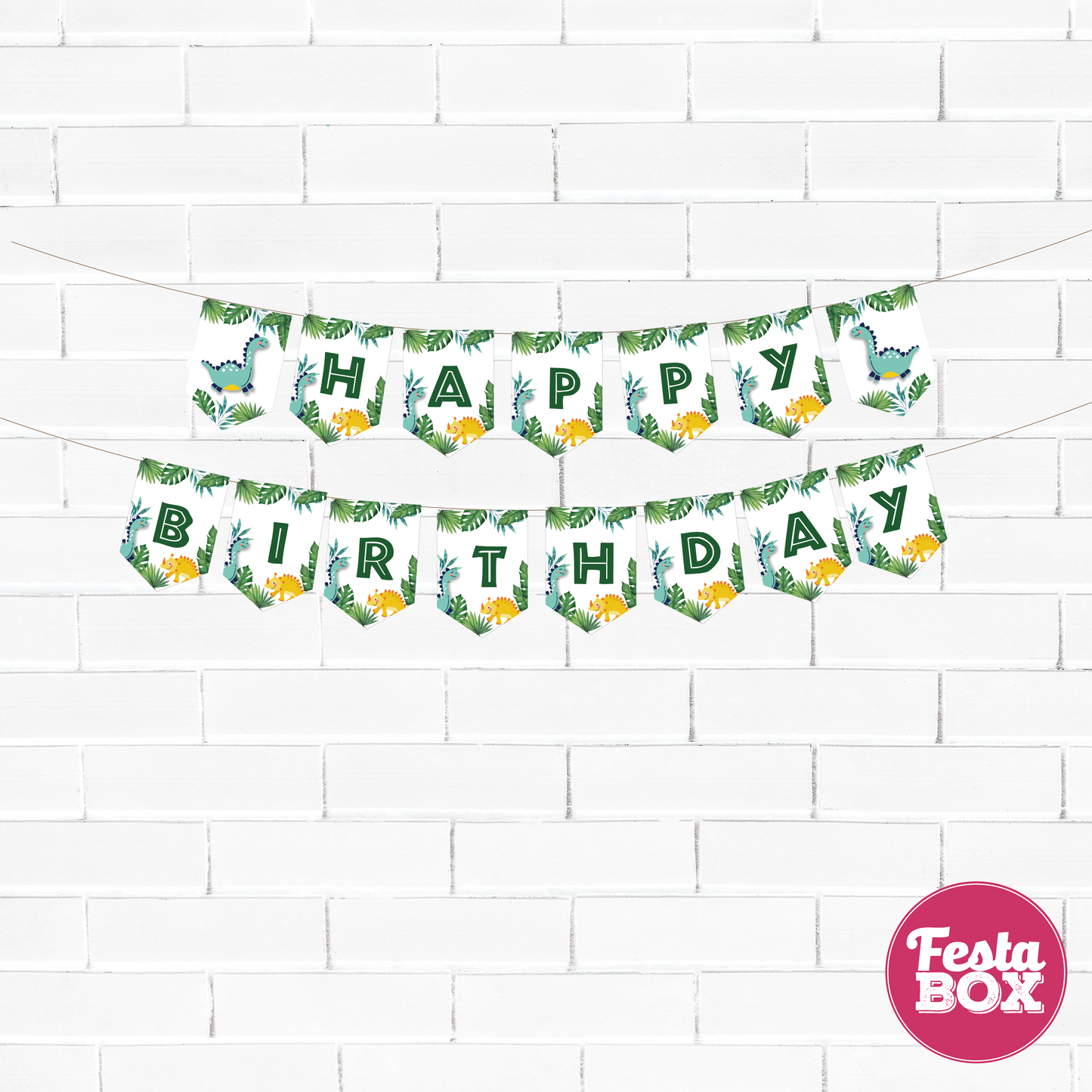 Happy birthday banner - dinosaur theme 