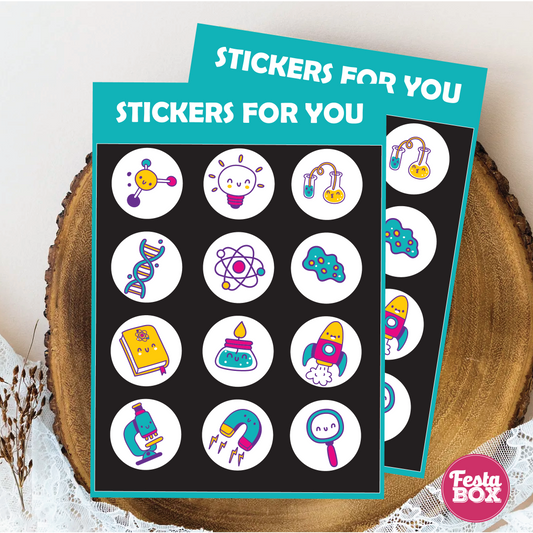 Birthday Game - Sticker Sheets - Science Theme (Set of 6)