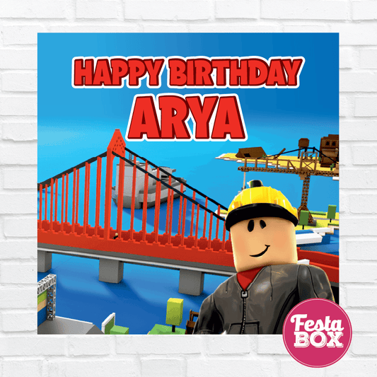 Backdrop for Birthday Party Decoration - Roblox Theme 