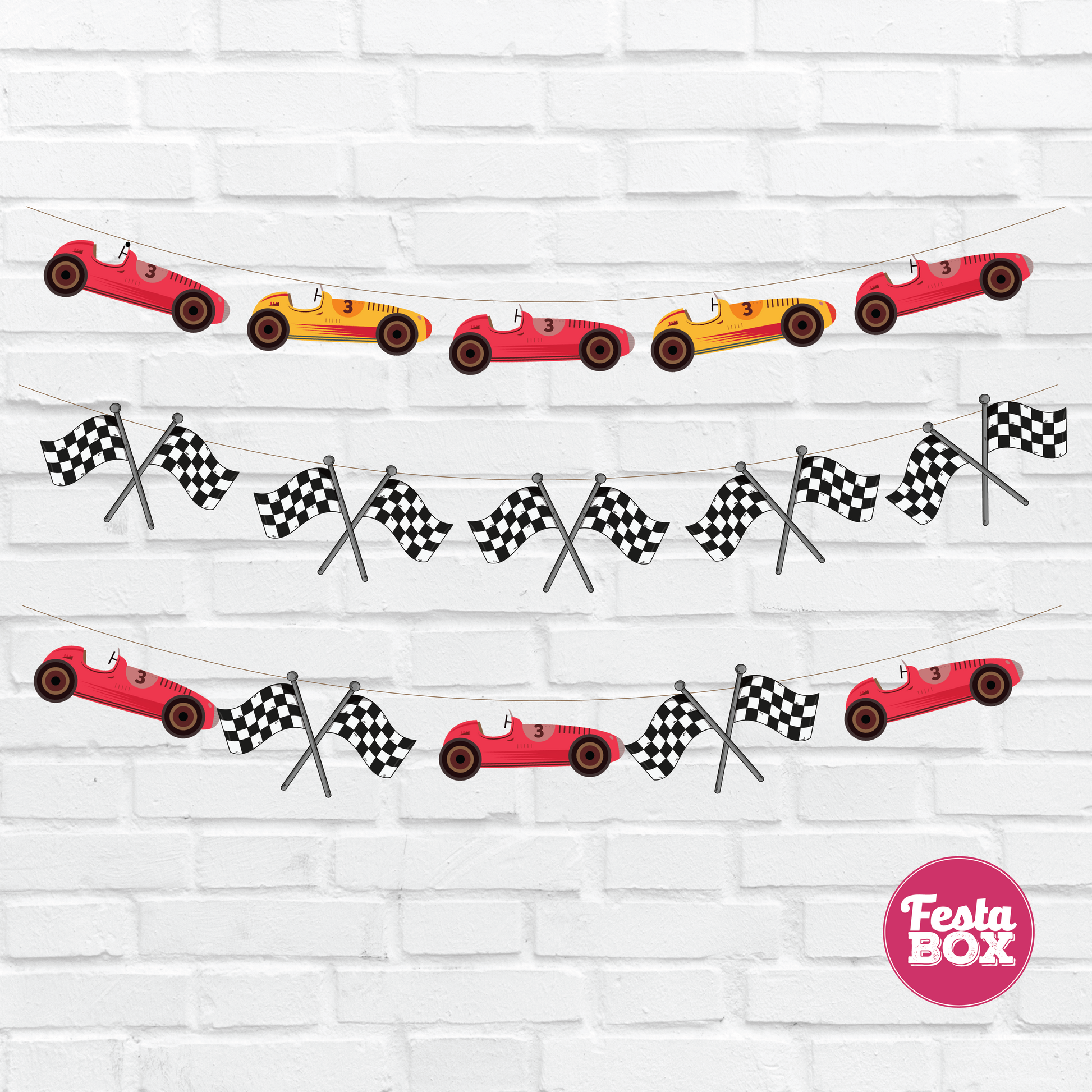 Background Banner for Birthday Party Decoration – Race Car Theme