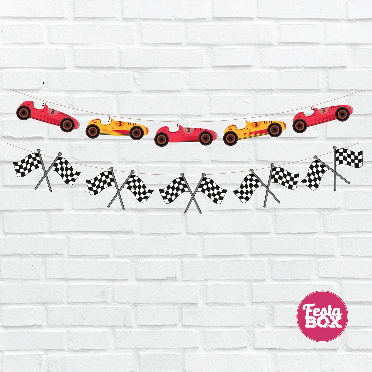 Background Banner for Birthday Party Decoration – Race Car Theme
