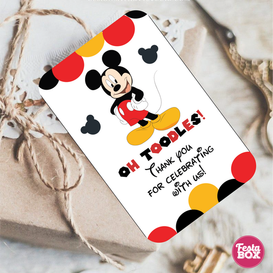 Gift Tags for Birthday Party Decoration - Mickey Mouse Theme (Set of 6) - Option 2