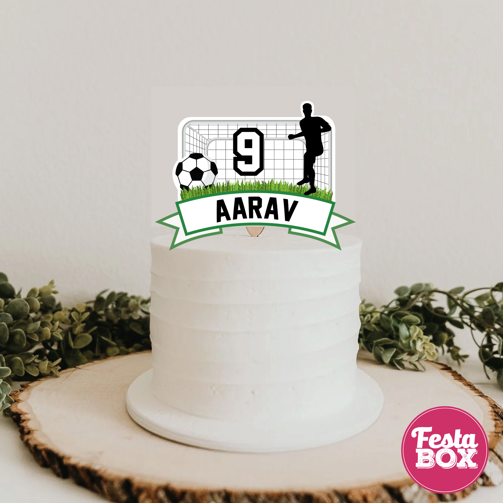 Cake Topper for Birthday Party Decoration - Football Theme - Option 2