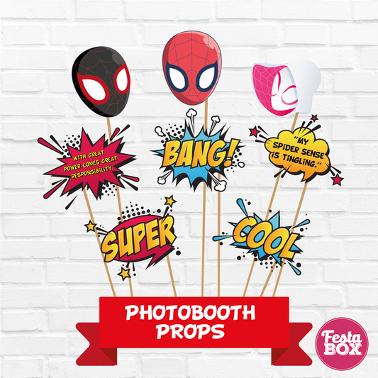 Party Props for Birthday Party Decoration - Spiderman Theme (8 nos.)