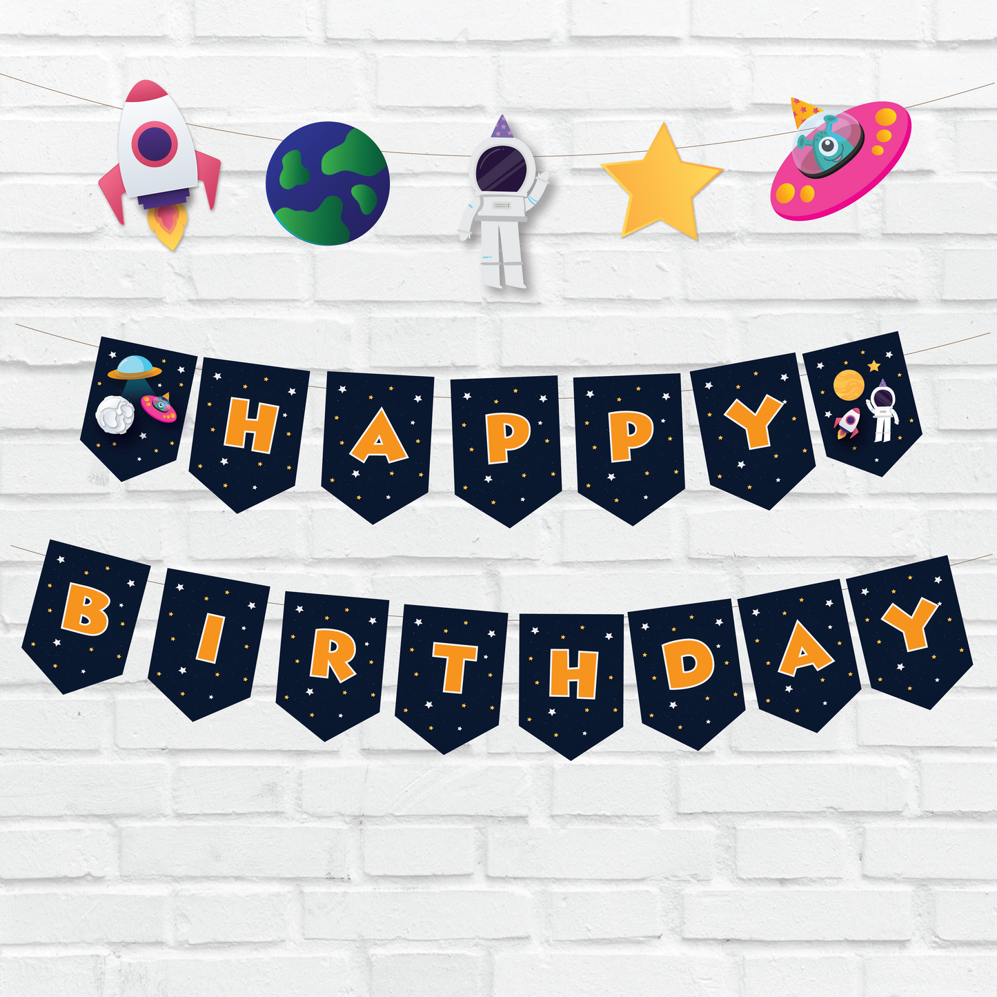 Background Banner for Birthday Party - Space Theme