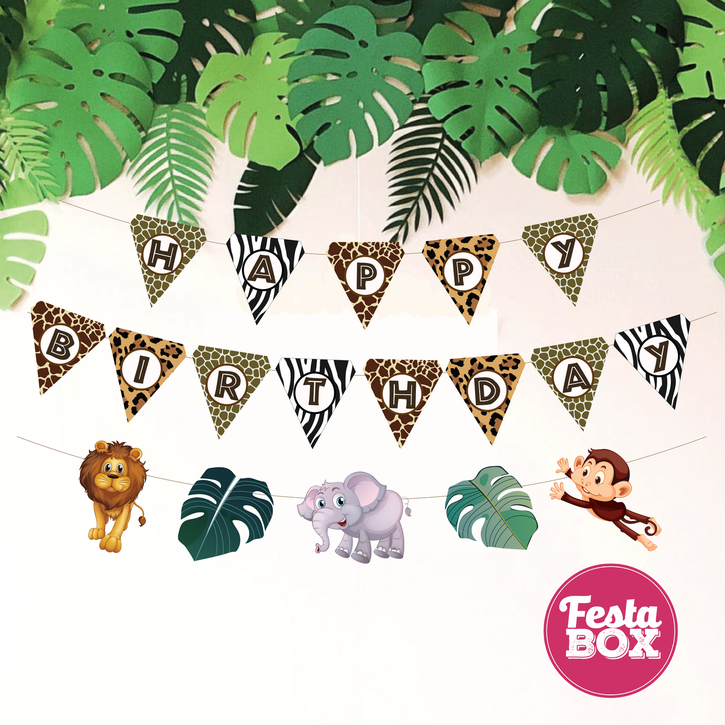 Background Banner for Birthday Party Decoration – Jungle Safari Theme