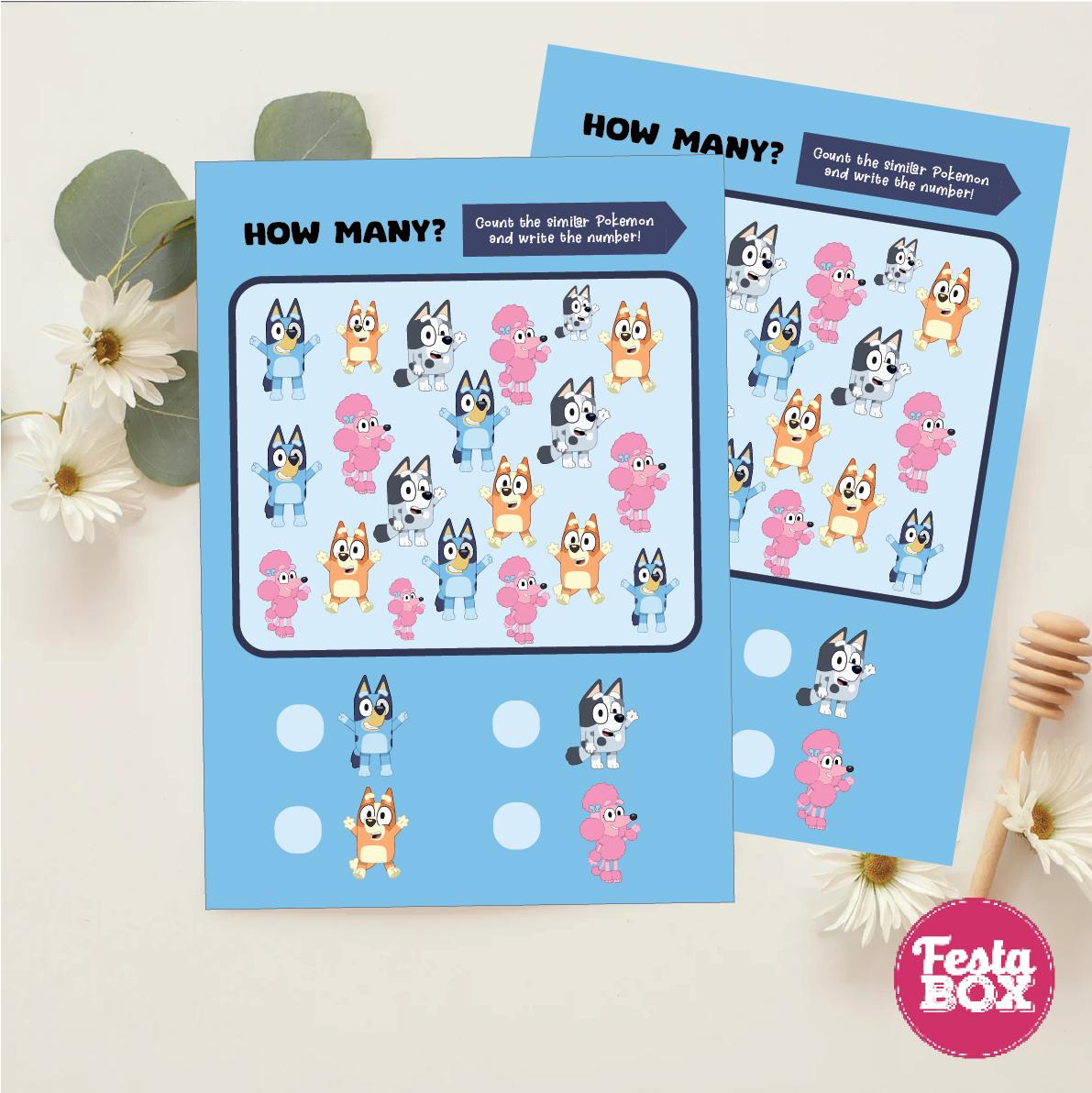 Birthday Game - I Spy - Bluey Theme (Set of 6)