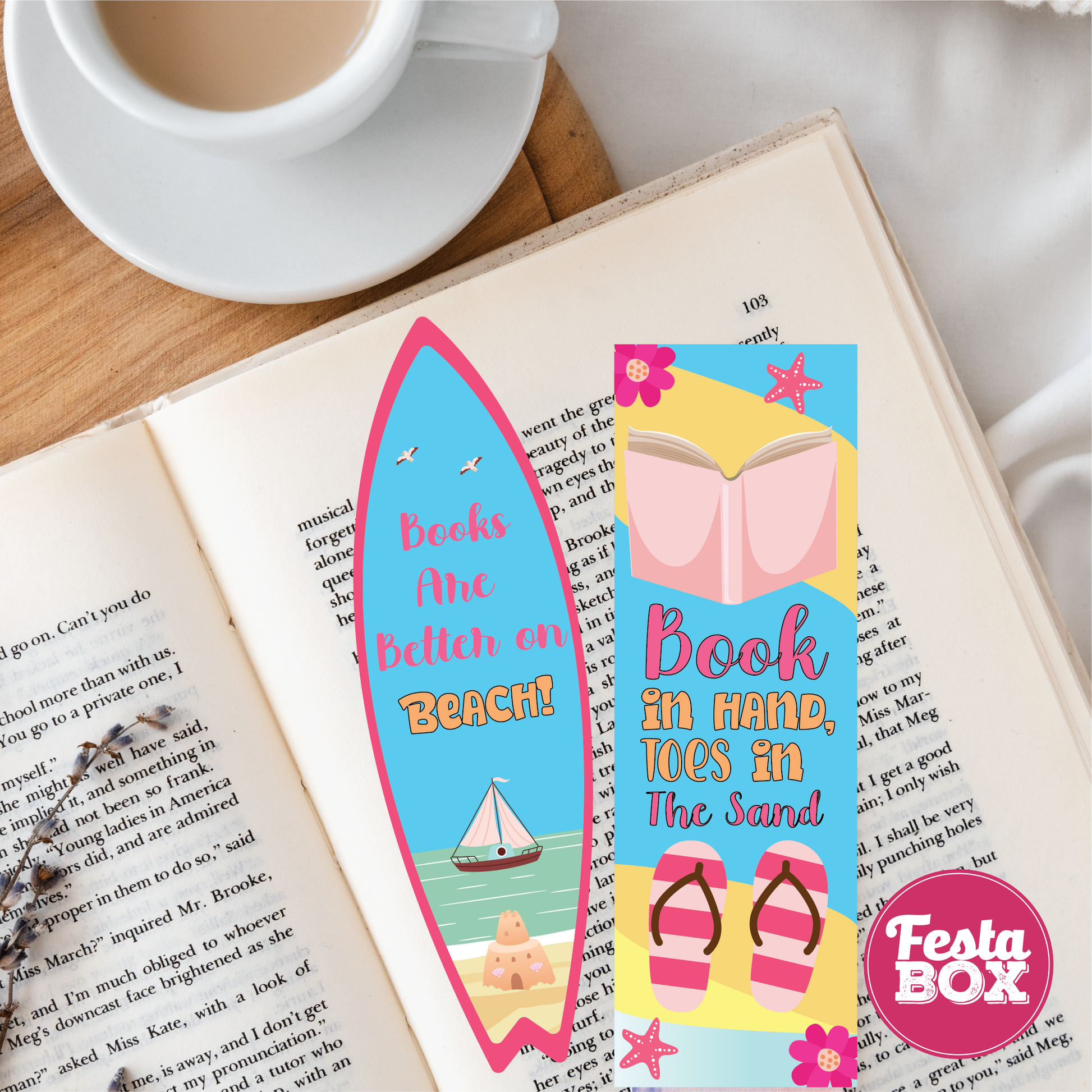 Bookmark – Beach Birthday Party Theme (Set of 6 pairs)