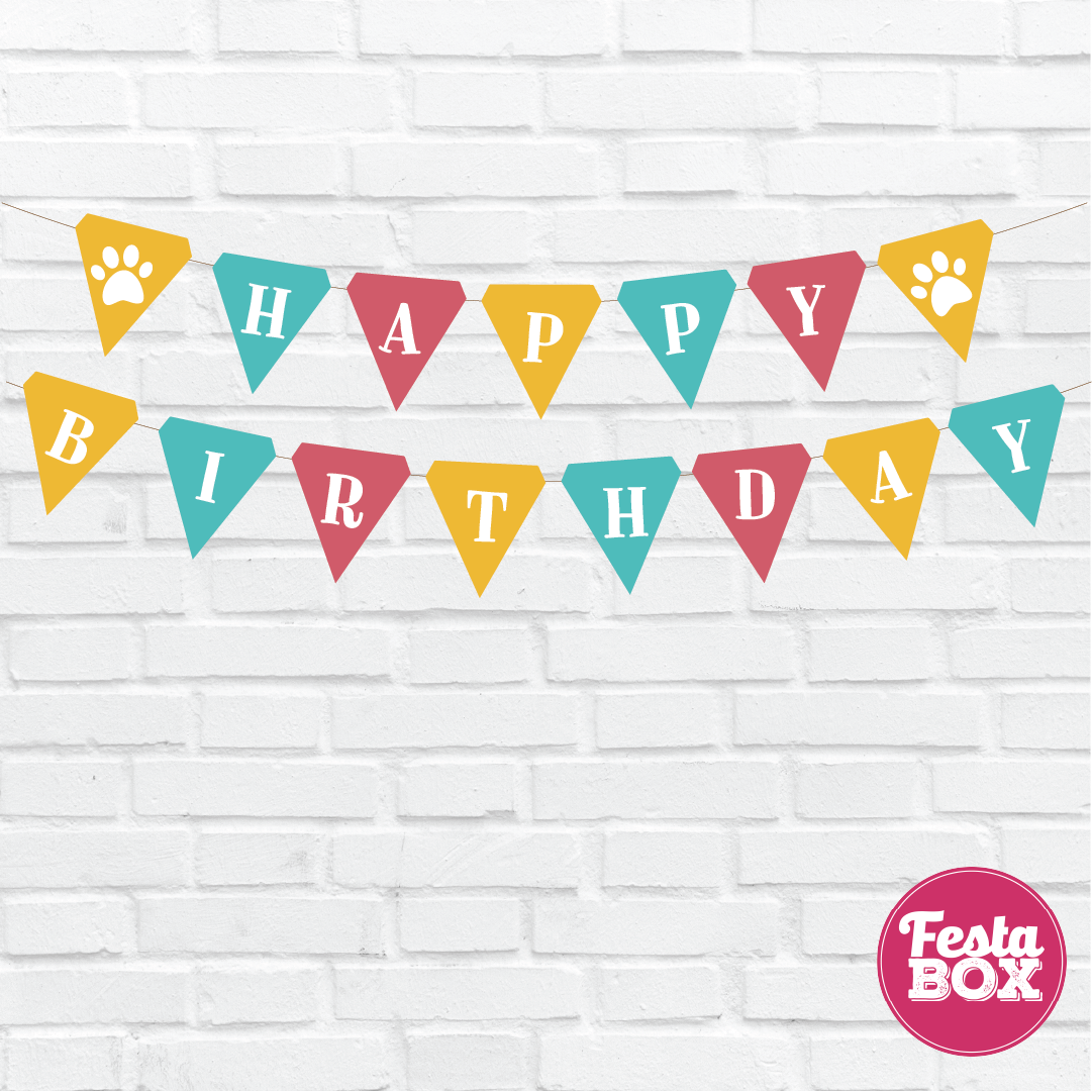 Background Banner for Birthday Party Decoration - Puppy Theme 