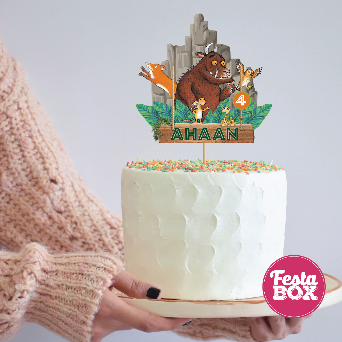 Cake Topper for Birthday Party Decoration - Gruffalo Theme - Option 1
